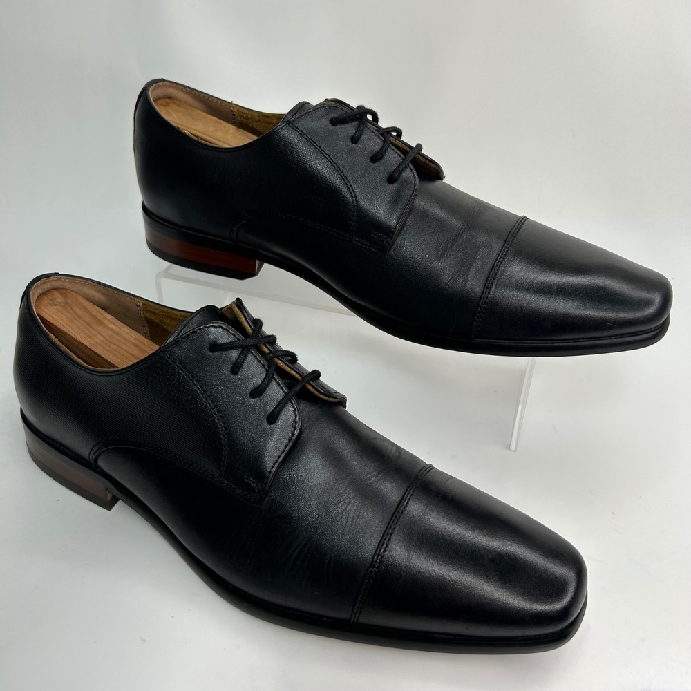 Florsheim Midtown Mens 8D Black Leather Cap Toe Oxford Flexsole Dress Shoes 1191